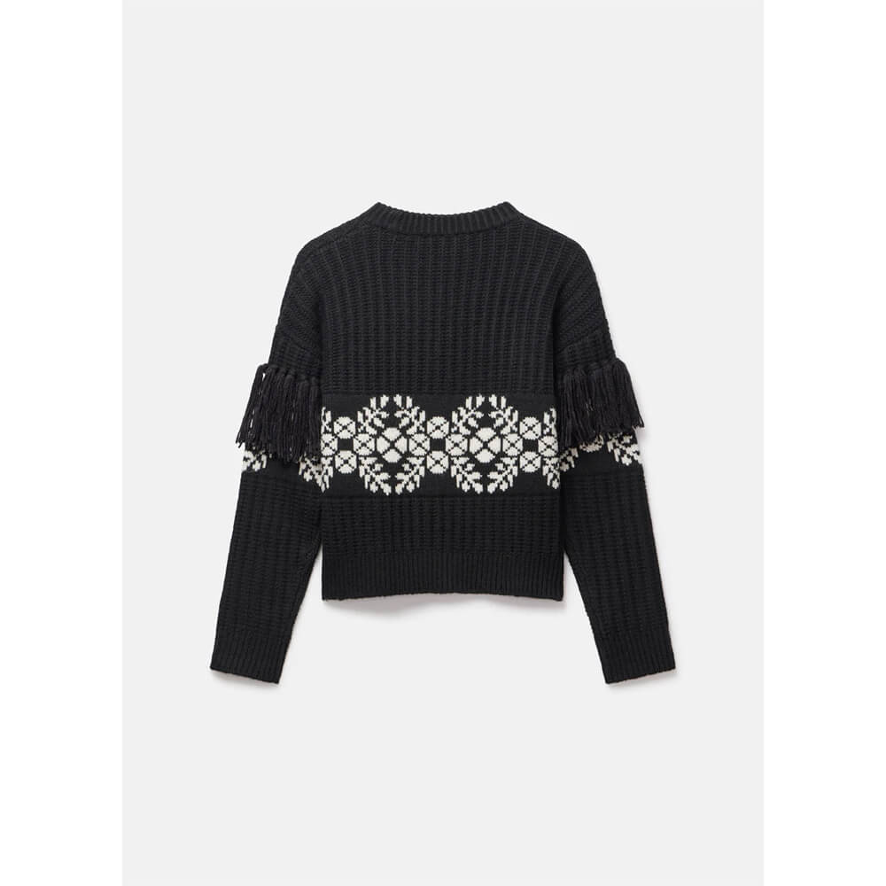 Mint Velvet Black Jacquard Fringe Jumper | Jarrolds, Norwich